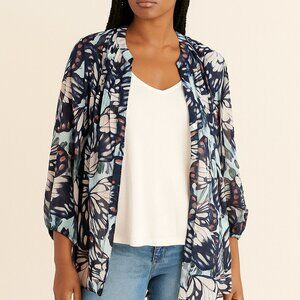 Butterfly Blouse with White Tank – Lightweight Layered Top